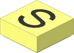 Tile  1 x  1 with Silver "S" Pattern