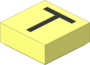 Tile  1 x  1 with Silver "T" Pattern