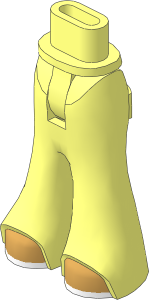 Figure Friends Hips and Legs with Bell-Bottoms Pants with Dark Tan Shoes with White Soles Pattern