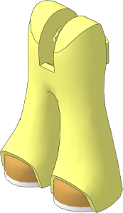 Figure Friends Legs with Bell-Bottoms Pants with Dark Tan Shoes with White Soles Pattern