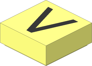 Tile  1 x  1 with Silver "V" Pattern
