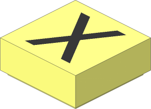 Tile  1 x  1 with Silver "X" Pattern
