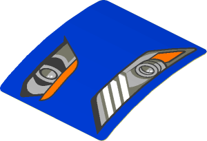 Sticker  1.9 x  1.8 with Headlights on Blue Background Right (Formed)