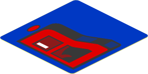 Sticker  1.9 x  1.8 with Taillamp on Blue Background Left (Needs Work)