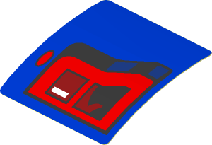 Sticker  1.9 x  1.8 with Taillamp on Blue Background Left (Formed)