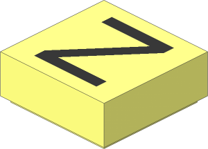 Tile  1 x  1 with Silver "Z" Pattern