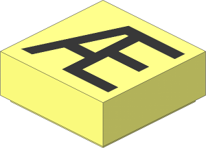 Tile  1 x  1 with Silver "Æ" Pattern