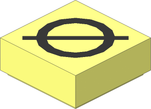 Tile  1 x  1 with Silver "Ø" Pattern