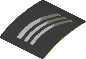 Sticker  1.9 x  1.8 with Silver Air Vents on Black Background Left (Formed) (Needs work)