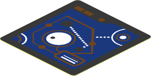 Sticker  1.9 x  1.8 with Medium Azure and White Connected Circles and Lines