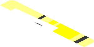 ~Sticker  1.9 x  1.8 with Door Outline with Black 16 in White Frame with Yellow Stripes on Transparent Background Left - First Face