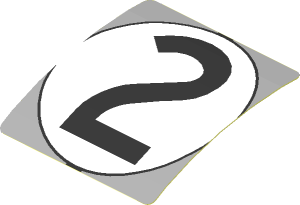 Sticker  1.9 x  1.8 with Black Number 2 in White Disc on Grey Background (Formed)