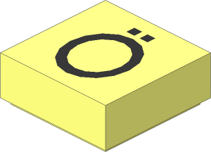 Tile  1 x  1 with Silver "Ö" Pattern