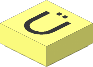 Tile  1 x  1 with Silver "Ü" Pattern