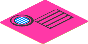 Sticker  1.9 x  1.8 with Lamp and Grille and Medium Lilac Background