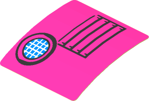 Sticker  1.9 x  1.8 with Lamp and Grille and Medium Lilac Background (Formed)