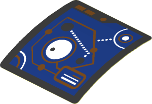 Sticker  1.9 x  1.8 with Medium Azure and White Connected Circles and Lines (Formed)