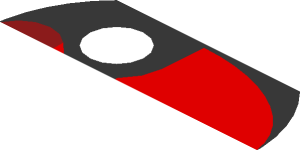 ~Sticker  1.3 x  1.8 with Grey Air Vent and Red Taillamp on Black Background Right - Third Face - Part Not to Be Mirrored