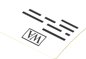 Sticker  1.1 x  1.8 with "WA" Header Letter (Formed)