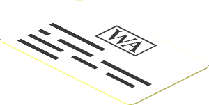 Sticker  1.1 x  1.8 with "WA" Header Letter