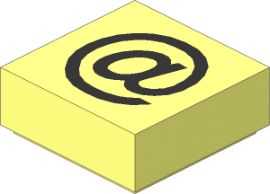 Tile  1 x  1 with Silver "@" Pattern