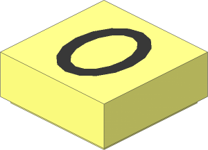 Tile  1 x  1 with Silver "0" Pattern