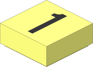 Tile  1 x  1 with Silver "1" Pattern