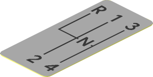Sticker  1.8 x  0.9 with Black Gear Shift Indicators on Light Bluish Grey Background