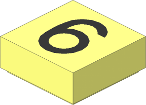 Tile  1 x  1 with Silver "6" / "9" Pattern