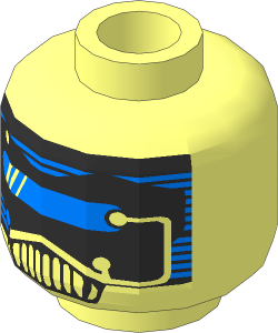 Minifig Head Robot with Small Blue Mask Pattern