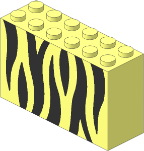 Brick  2 x  6 x  3 with Black Animal Stripes Pattern