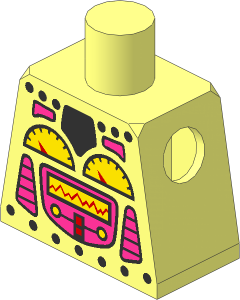 Minifig Torso with Female Clockwork Robot Pattern