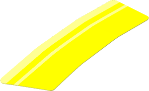 Sticker  0.8 x  2.5 with Yellow Stripes on Transparent Background Right Formed