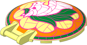 Dish  6 x  6 Inverted - No Studs with Handle with White Horse with Metallic Gold Mane and Metallic Pink Border Pattern