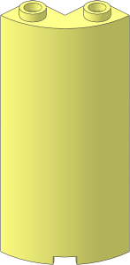 Cylinder Quarter  2 x  2 x  5 with  1 x  1 Cutout