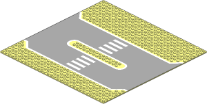 Baseplate 32 x 32 Road 7-Stud Refuge with White Lines Pattern