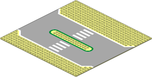 Baseplate 32 x 32 Road 7-Stud Refuge with Green & White Lines
