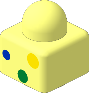 Duplo Primo Brick  1 x  1 with Multicoloured Dots Pattern