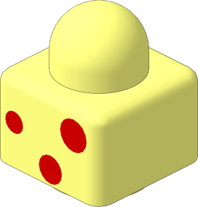 Duplo Primo Brick  1 x  1 with 3 Red Dots Pattern