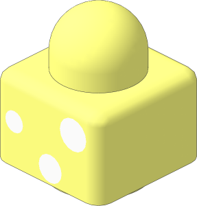 Duplo Primo Brick  1 x  1 with 3 White Dots Pattern