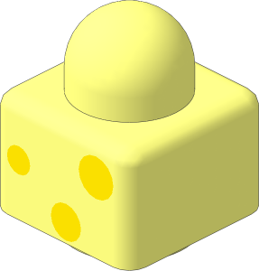 Duplo Primo Brick  1 x  1 with 3 Yellow Dots Pattern