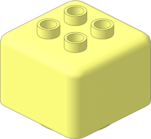 Duplo Primo Brick  1 x  1 with 4 Duplo Studs