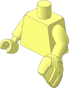 Minifig Torso with Arms, Right Hand and Left Baseball Glove