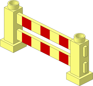 Duplo Fence  1 x  6 x  2 with Red Stripes Pattern