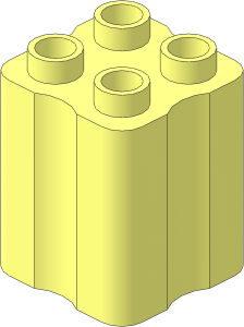 Duplo Brick  2 x  2 x  2 with Indented Sides and Rounded Corners