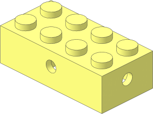~Brick  2 x  4 with 4 Axle Bushes Case