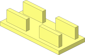 ~Brick  2 x  4 with 4 Axle Bushes Base