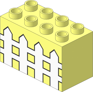 Duplo Brick  2 x  4 x  2 with Fence Pattern