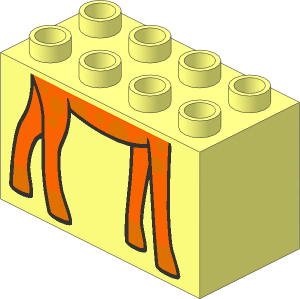 Duplo Brick  2 x  4 x  2 with Giraffe Legs Pattern
