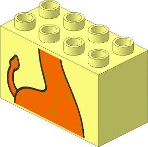 Duplo Brick  2 x  4 x  2 with Giraffe Body Pattern